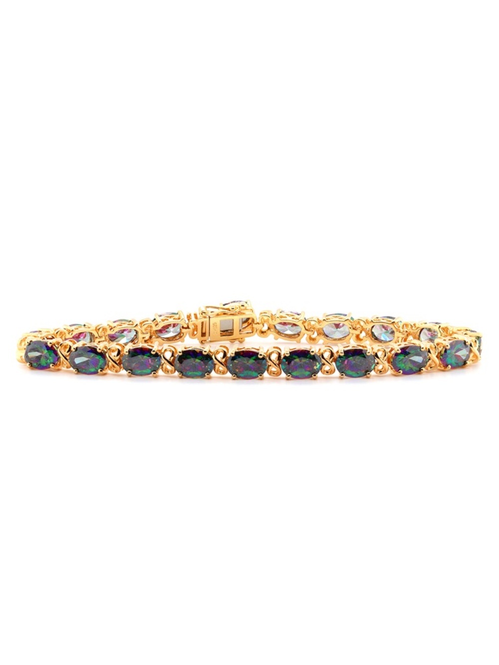 NWOT 12CT Northern Lights Quartz Link Bracelet, 7” Long
